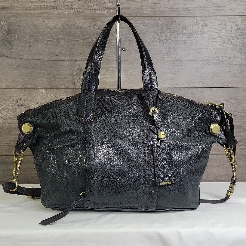 orYANY Black Leather Shoulder Bag Handbag Satchel Purse